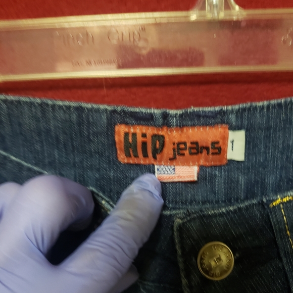 Hip Jeans- dark wash- mid rise- gold trim- boot cut-Sz.1-nwot - Picture 4 of 9